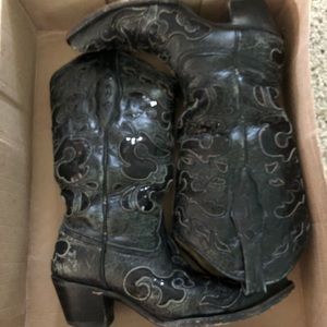 Corral Boots - Black Goat with Sequins